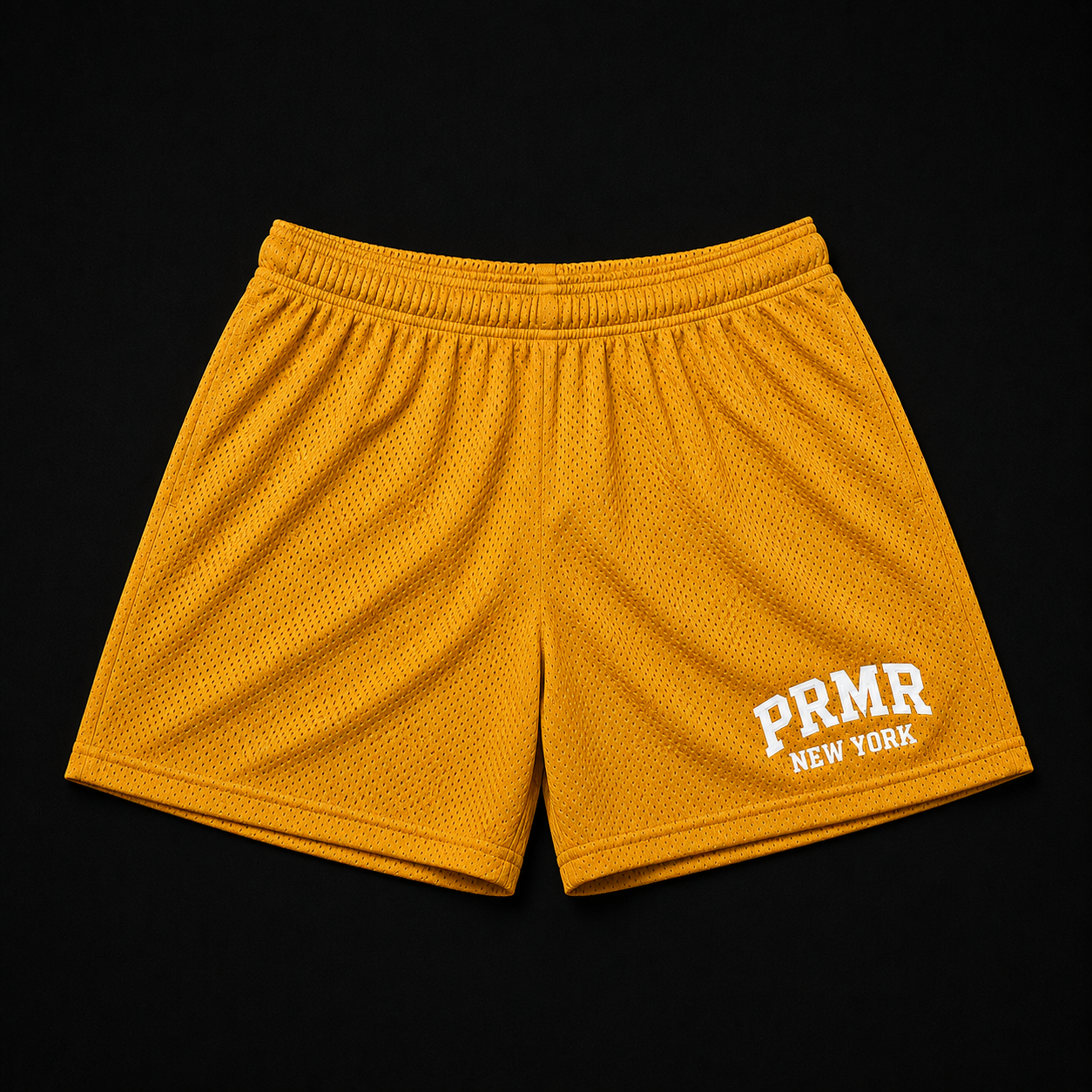 PRMR NY Mesh Varsity Shorts-Mustard