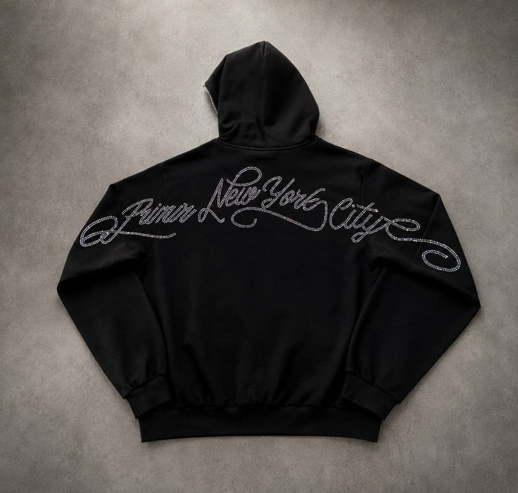 Uptown Zip Up Hoodie - Black