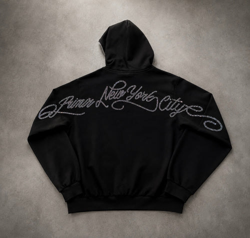 Uptown Zip Up Hoodie - Black